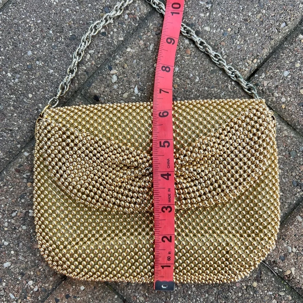 Bueno Gold Beaded Clutch with Chain Strap - Picture 4 of 11